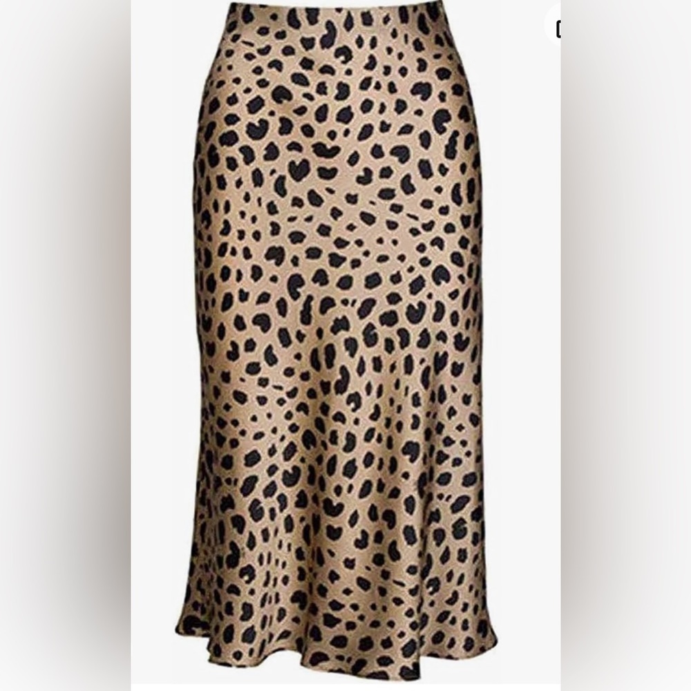 Loft - midi length, high waisted animal print skirt